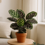 Calathea kamerplant met groene bladeren – de levende plant in interieur