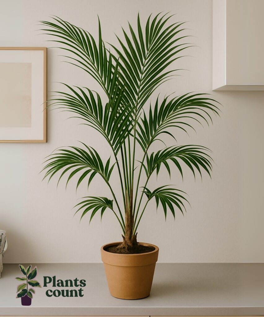 Kentia verzorgen in woonkamer