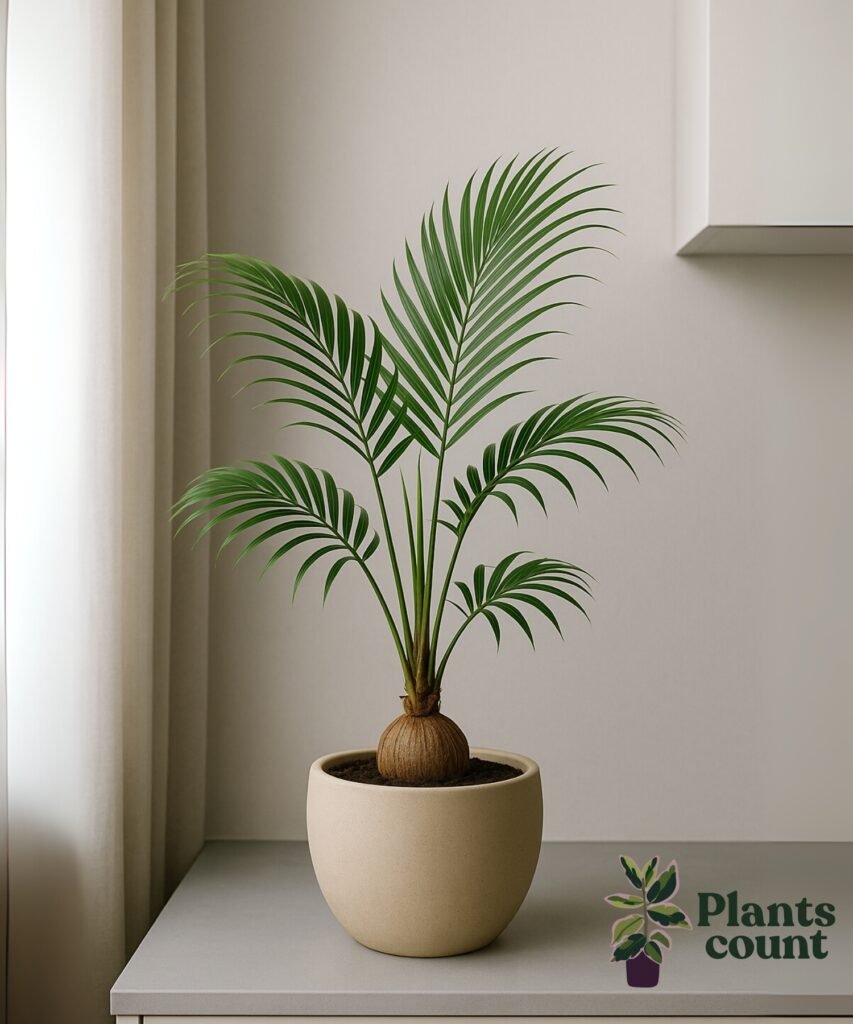 Kokospalm verzorgen in woonkamer