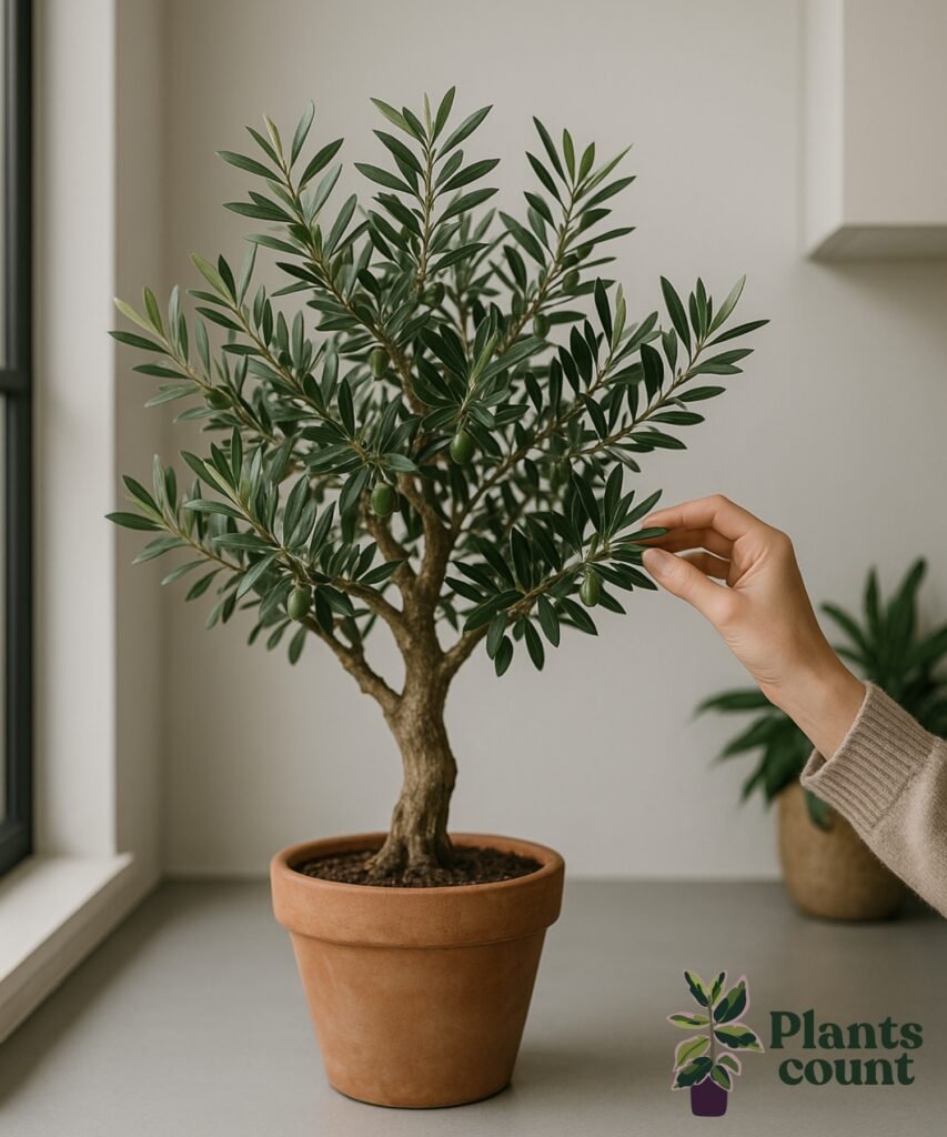 Olea Europaea met zilvergroene bladeren