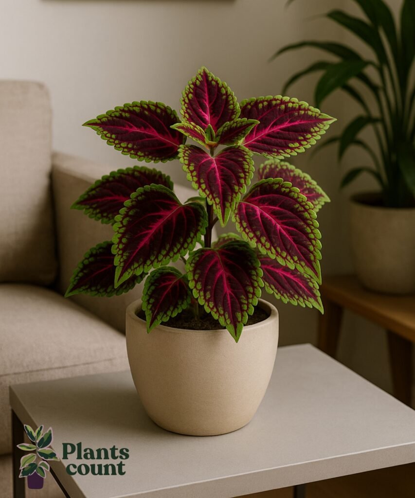 Coleus kamerplant met rood en groen blad