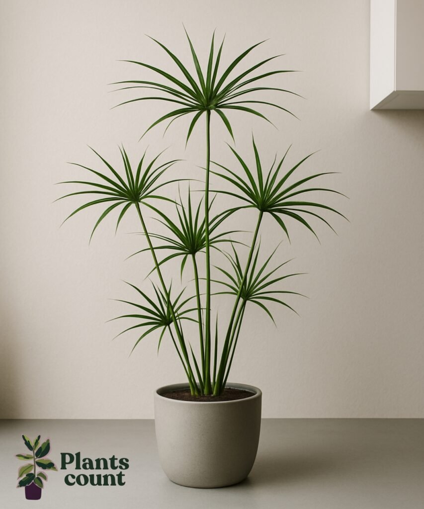 Parapluplant verzorgen in woonkamer