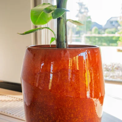 Pot Eddy Orange – keramieken bloempot - afbeelding 2