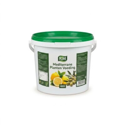 Zak RM Mediterrane Planten Voeding 4 kg op witte achtergrond, geschikt voor olijfboom en citrusplanten